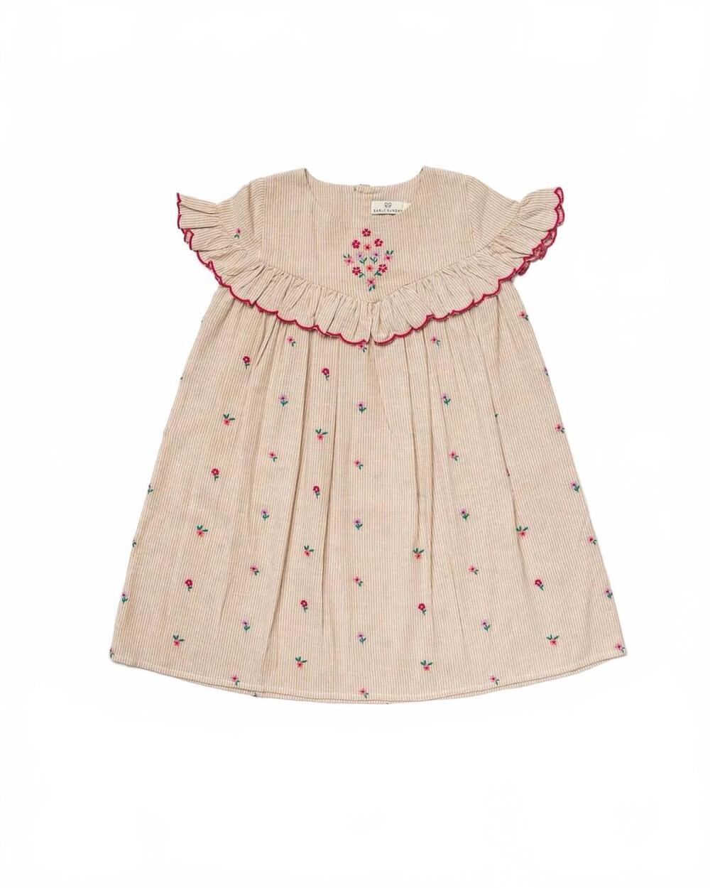 NEW EARLY SUNDAY girl's faustine floral dress in beige